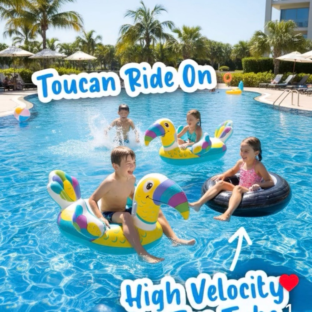 Colorful Toucan Inflatable Pool Float 🩷🌴 - Picture 5 of 7